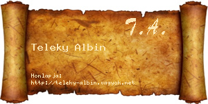 Teleky Albin névjegykártya